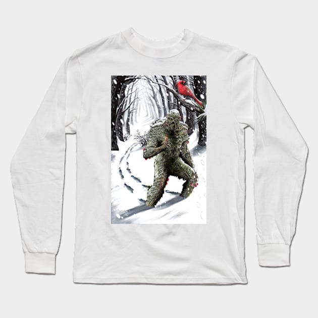 Winter Swamp Thing Long Sleeve T-Shirt by ShawnLangley